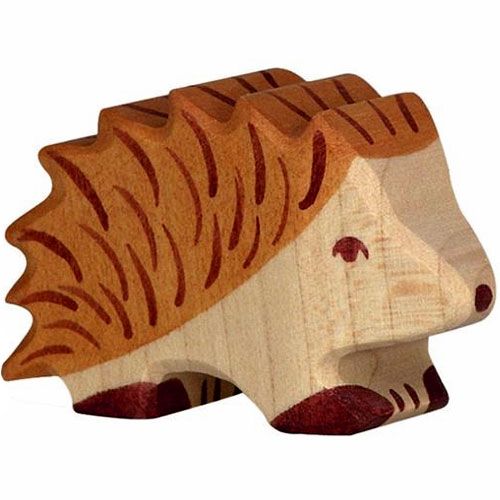 Holztiger houten speelgoedfiguur van een egel.