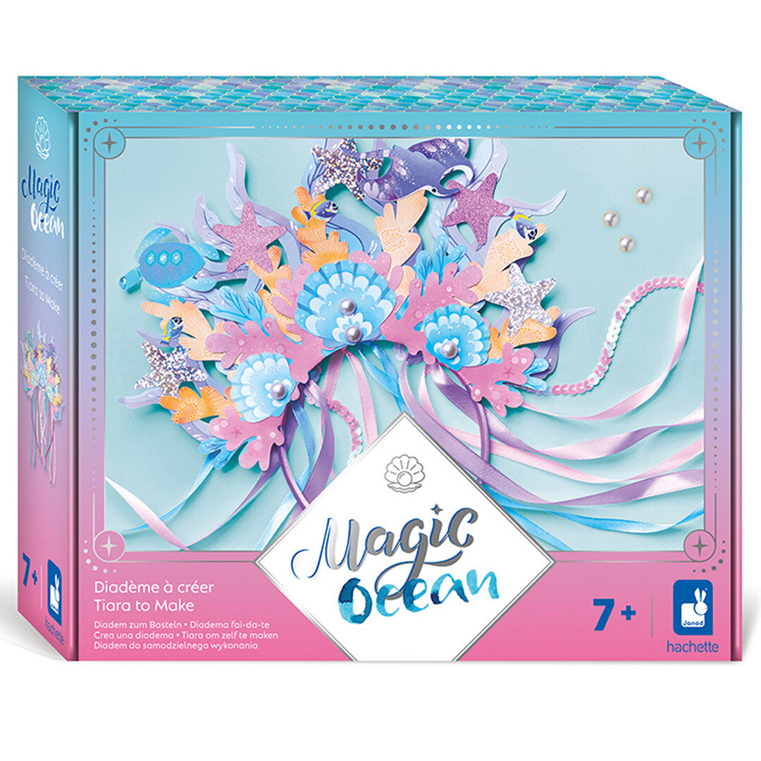 Janod knutselset 'Magic Ocean' tiara maken, verpakking schuin van voren.