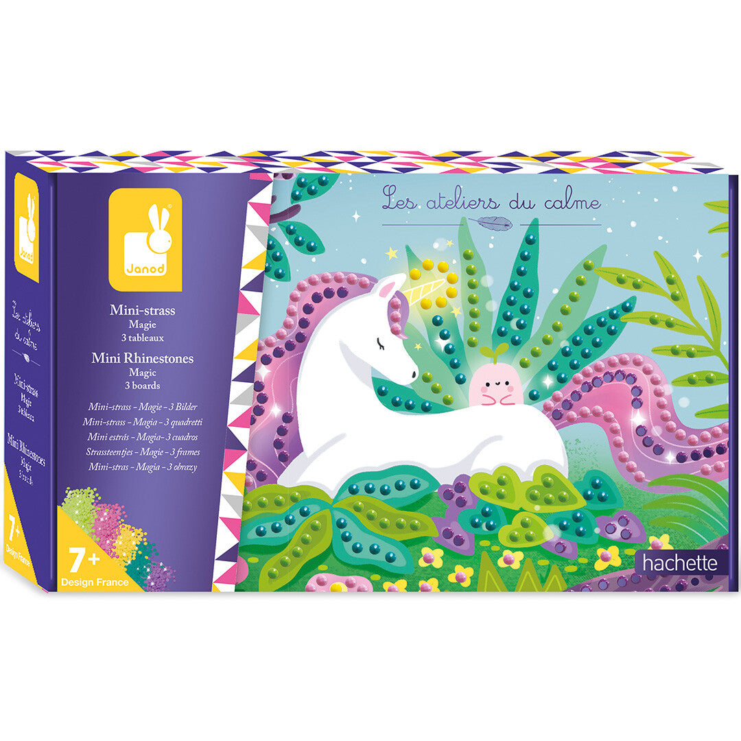 Janod diamond painting hobbyset verpakking met eenhoorn en magische wezens.