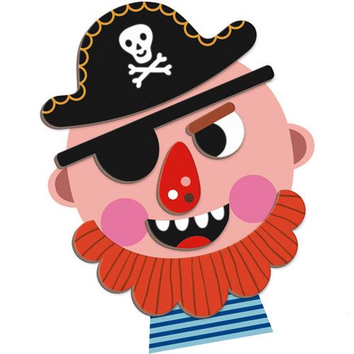 Detail van een piraten gezicht gemaakt met de magneten van het magneetboek.