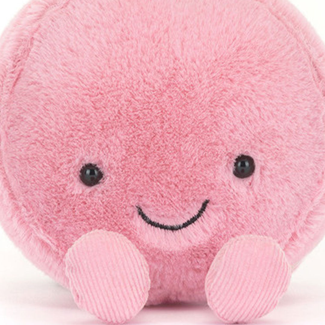 jellycat amuseables knuffelmacaron framboos - 12 cm | A6MACF | 3