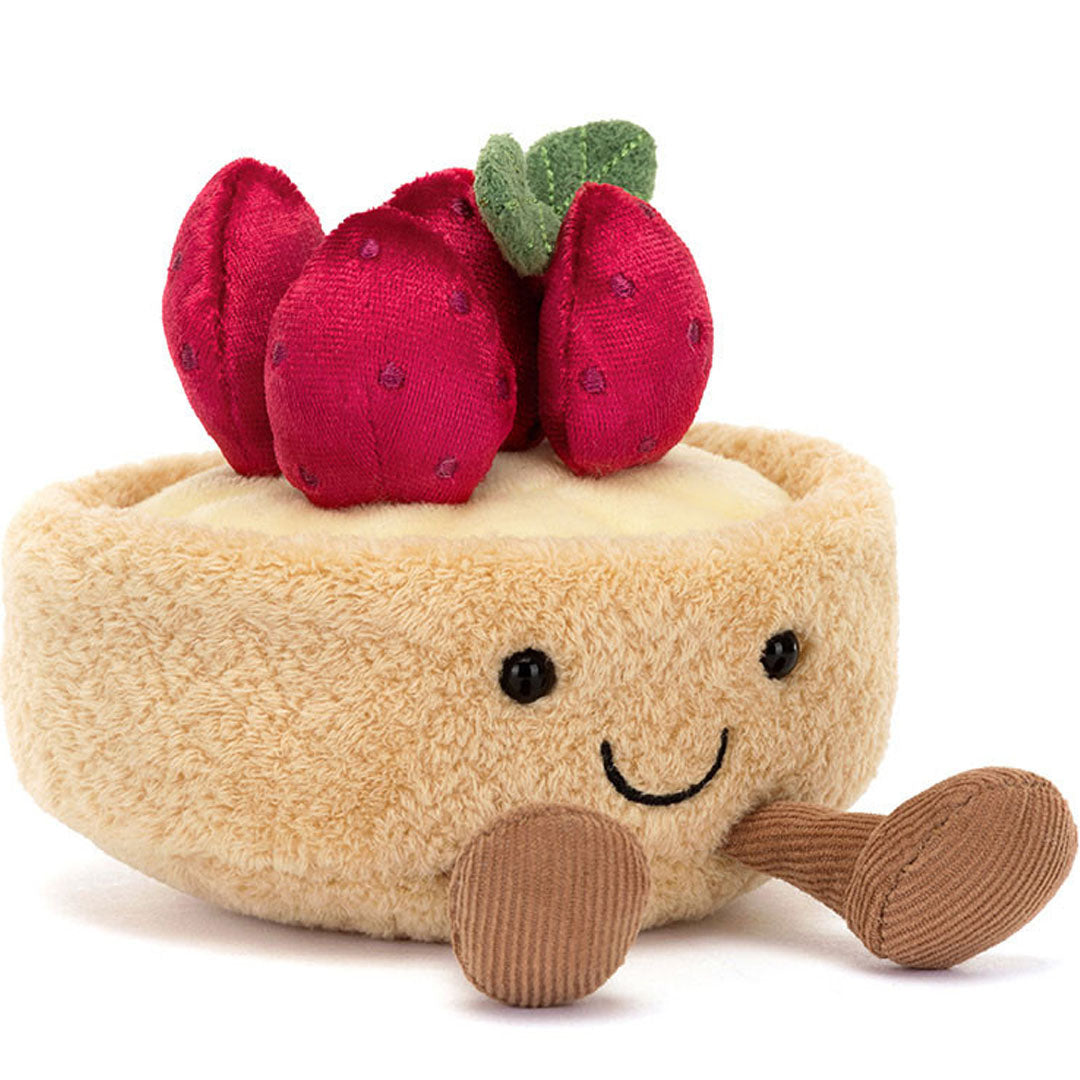 jellycat amuseables knuffeltaartje met aardbeien - 10 cm | A6TAF | 0