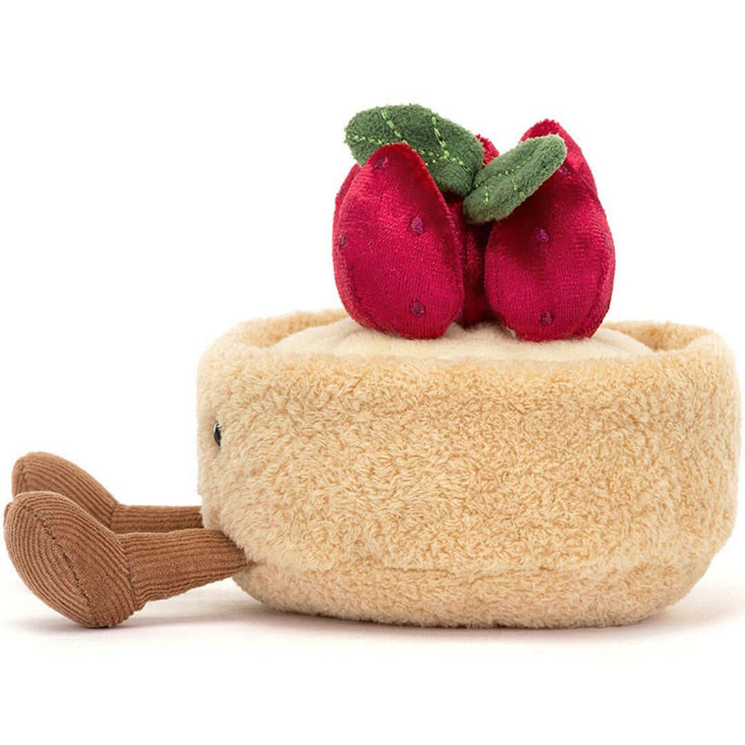 jellycat amuseables knuffeltaartje met aardbeien - 10 cm | A6TAF | 1