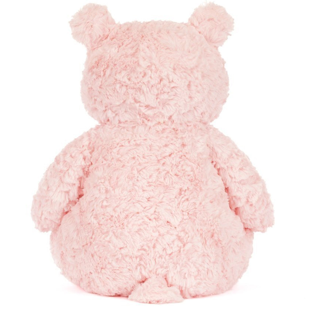 Jellycat roze pluchen knuffelbeer Leola, van achteren gezien.