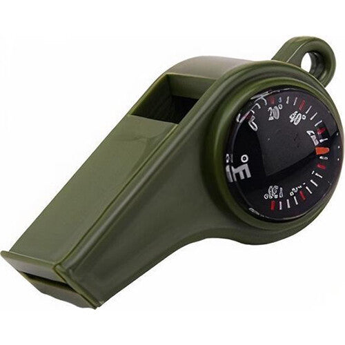 Groene Johntoy Science Explorer fluit met ingebouwde thermometer.
