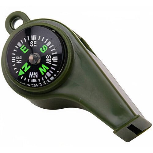 Groene Johntoy Science Explorer fluit met ingebouwd kompas.