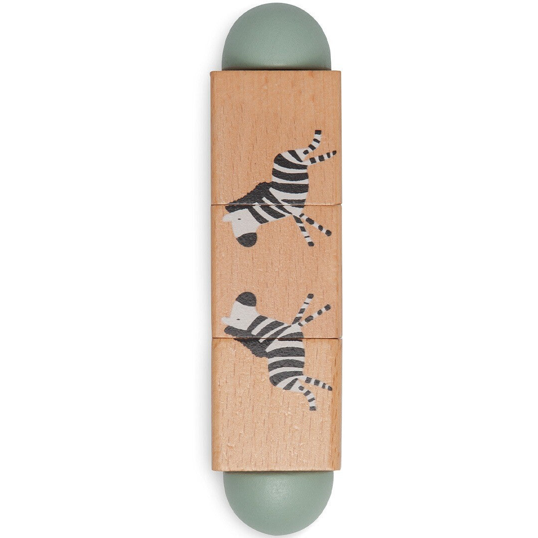 Jollein houten draaipuzzel met een complete zebra afbeelding.