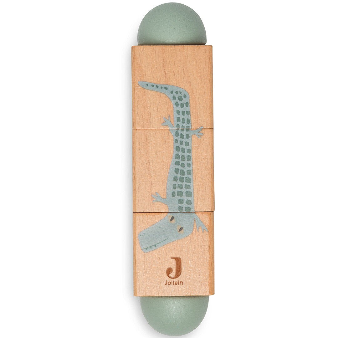 Jollein houten draaipuzzel met een complete krokodil afbeelding.