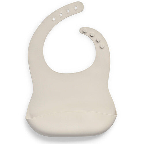 Jollein beige siliconen slabbetje met opvangbakje.