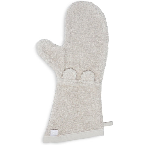 Jollein beige washandje met oortjes van badstof.