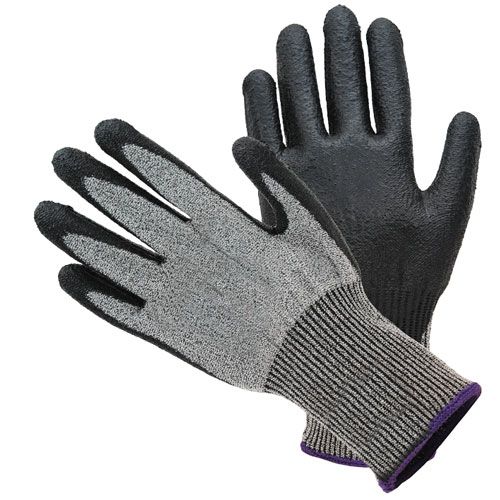 Kids at Work snijbestendige handschoenen voor kinderen van 10-12 jaar, zwart met grijs.