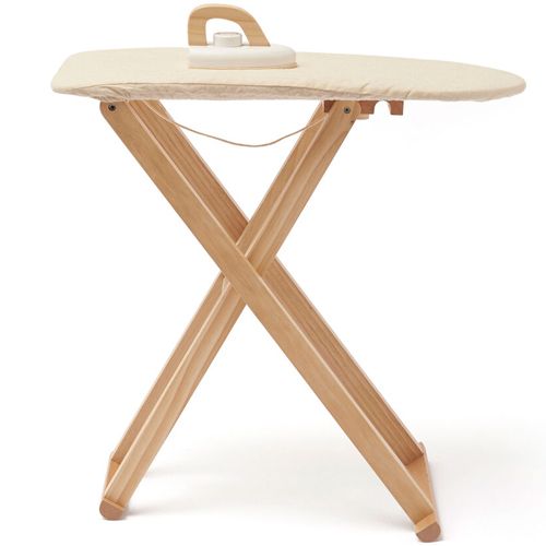 Kids concept houten speelgoed strijkplank met strijkbout.
