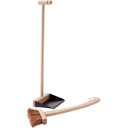 Kids Concept houten speelgoed reinigingsset met staand blik en losse stoffer.