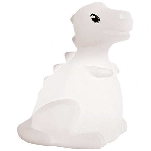 Kidywolf led nachtlampje in de vorm van een witte, zittende dino.