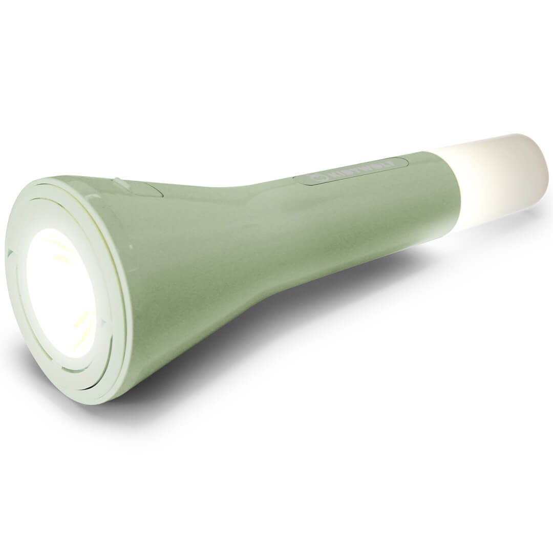 Kidywolf groene multifunctionele zaklamp met licht aan beide uiteinden.