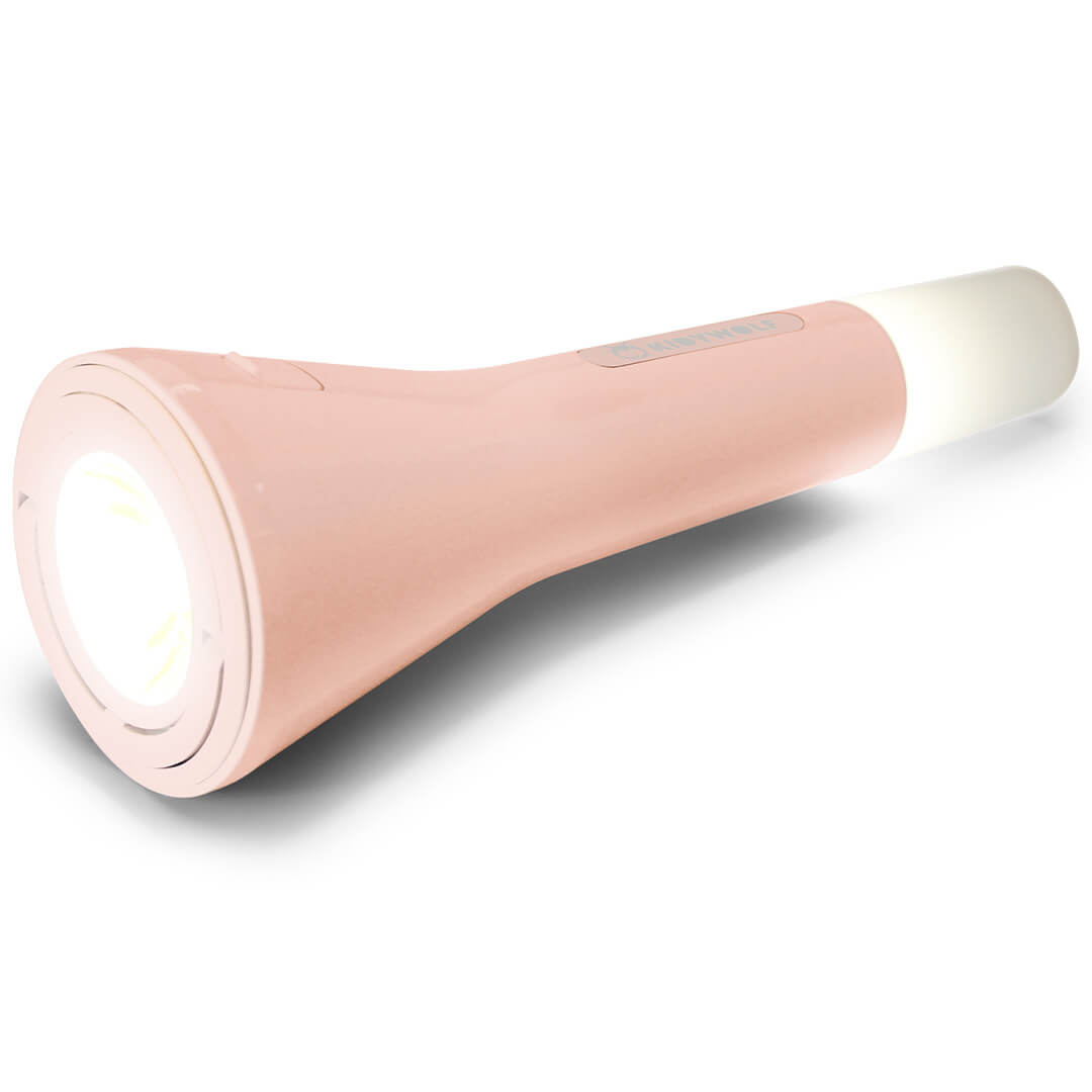 Kidywolf roze zaklamp met licht aan beide uiteinden.