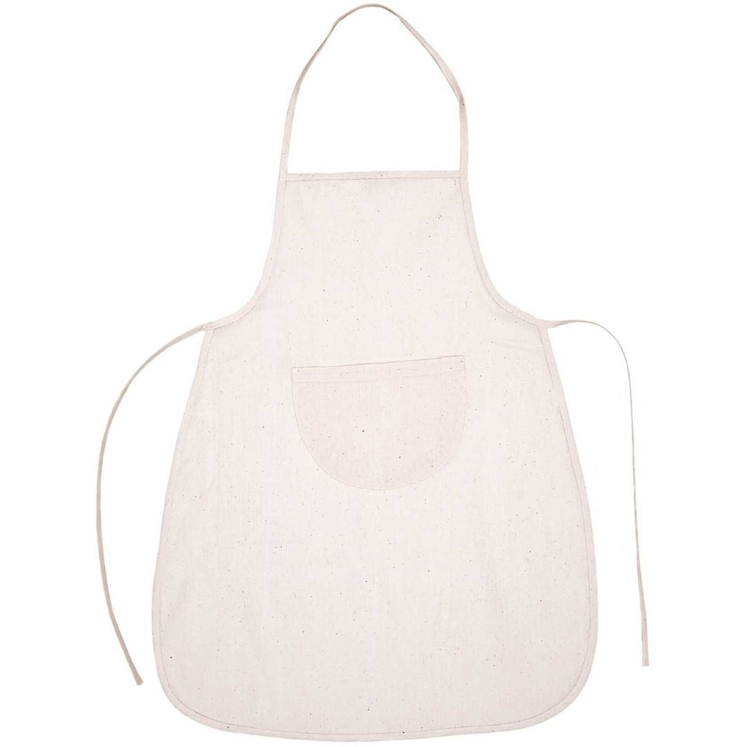 Rico Design naturel katoenen kinderschort met zak.