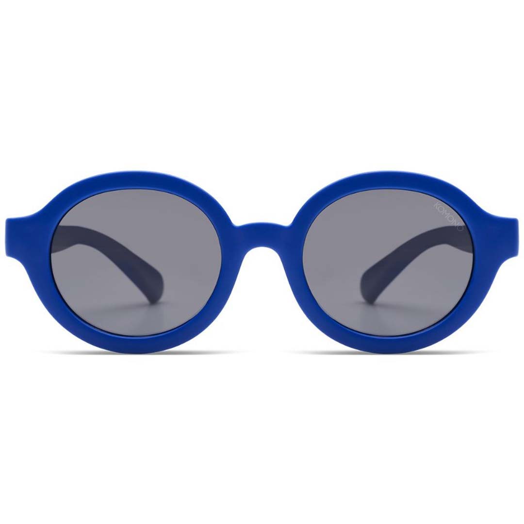 Komono kinderzonnebril Lele voor 1-2 jaar, blauw, recht van voren.