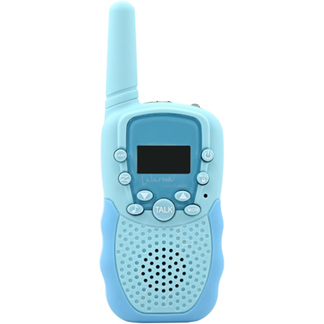 Lalarma copenhagen blauwe walkie talkie, vooraanzicht.