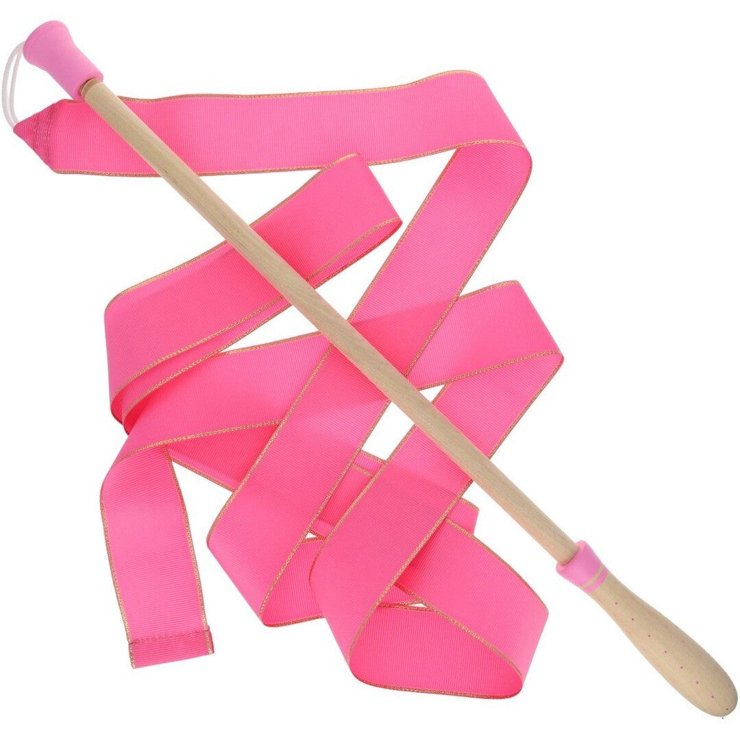 Le petit souk roze gymnastieklint met houten stok.