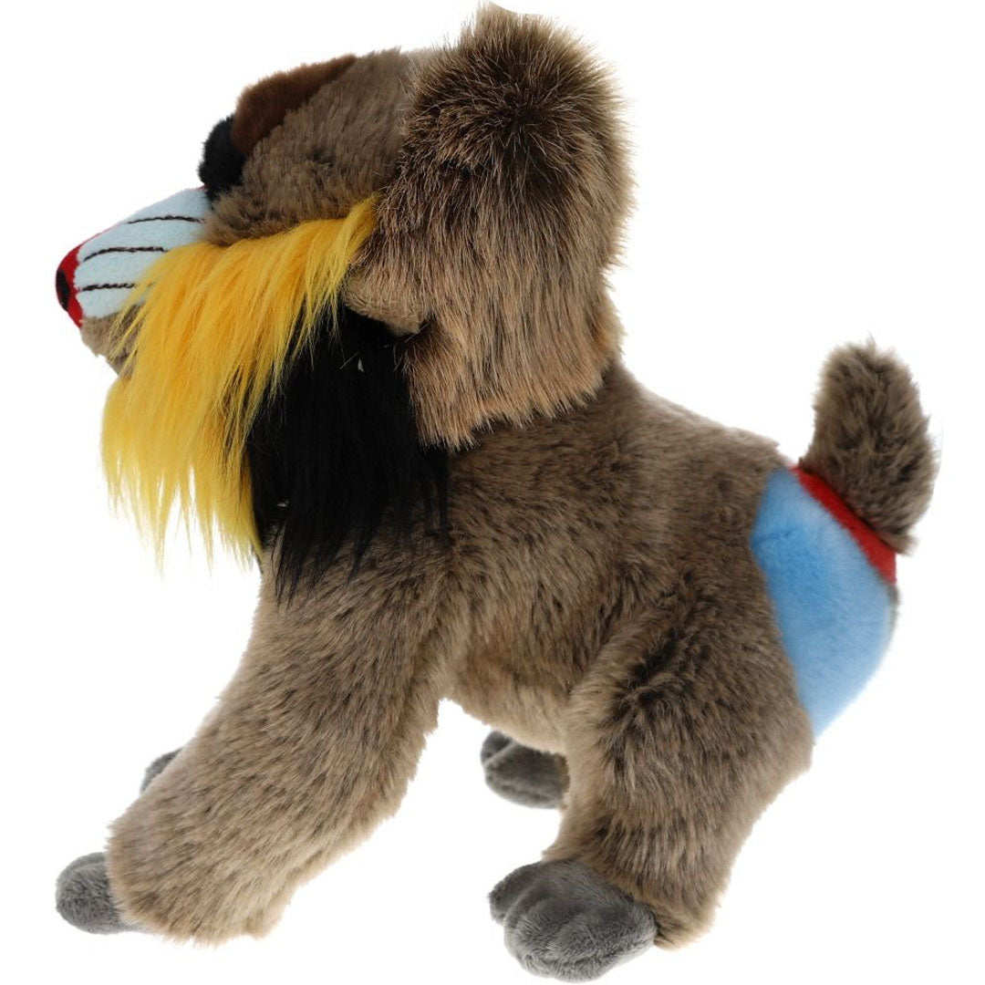 le petit souk pluchen baviaan knuffel, van de linkerzijkant gefotografeerd.