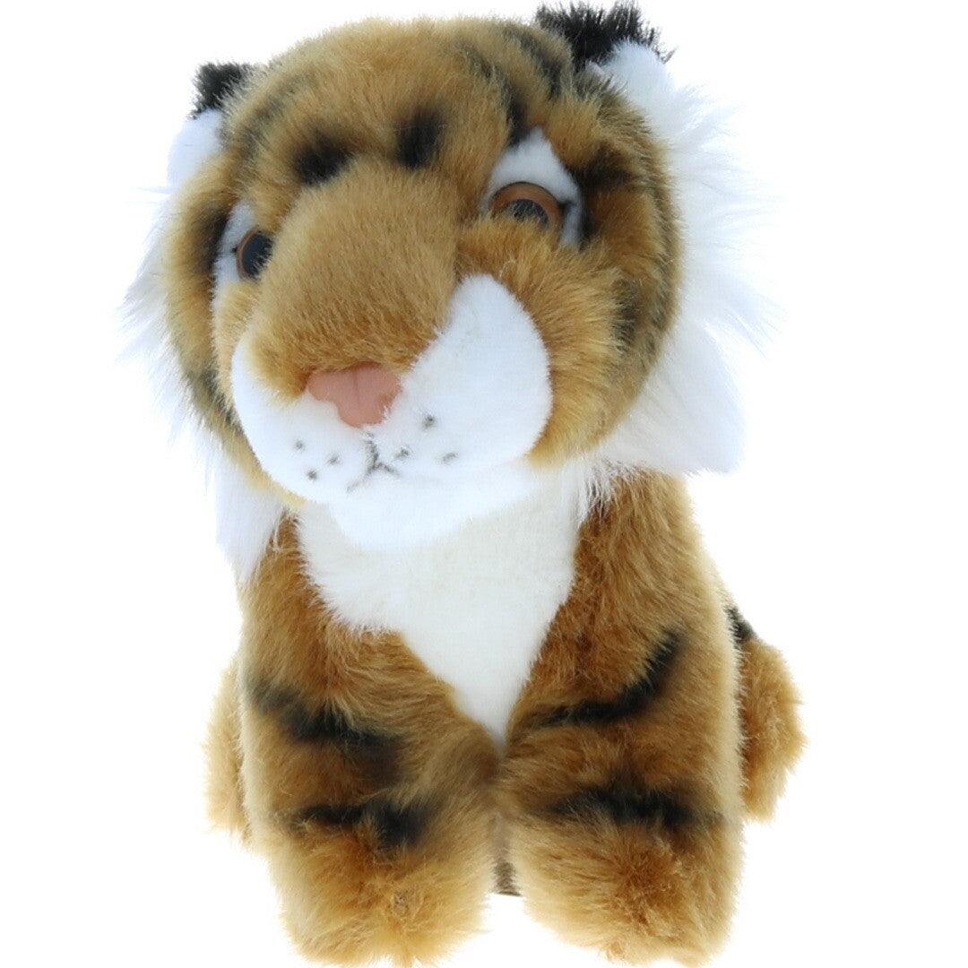 le petit souk pluchen tijger knuffel, van voren gezien.
