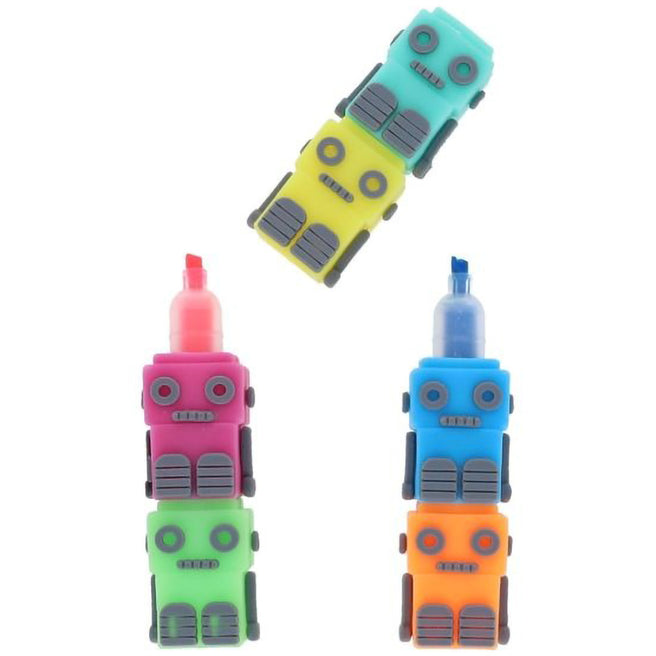 Drie stapels le petit souk robot markeerstiften in verschillende kleuren.