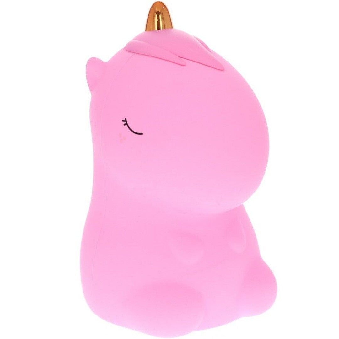 le petit souk roze eenhoorn nachtlampje met gouden hoorn.