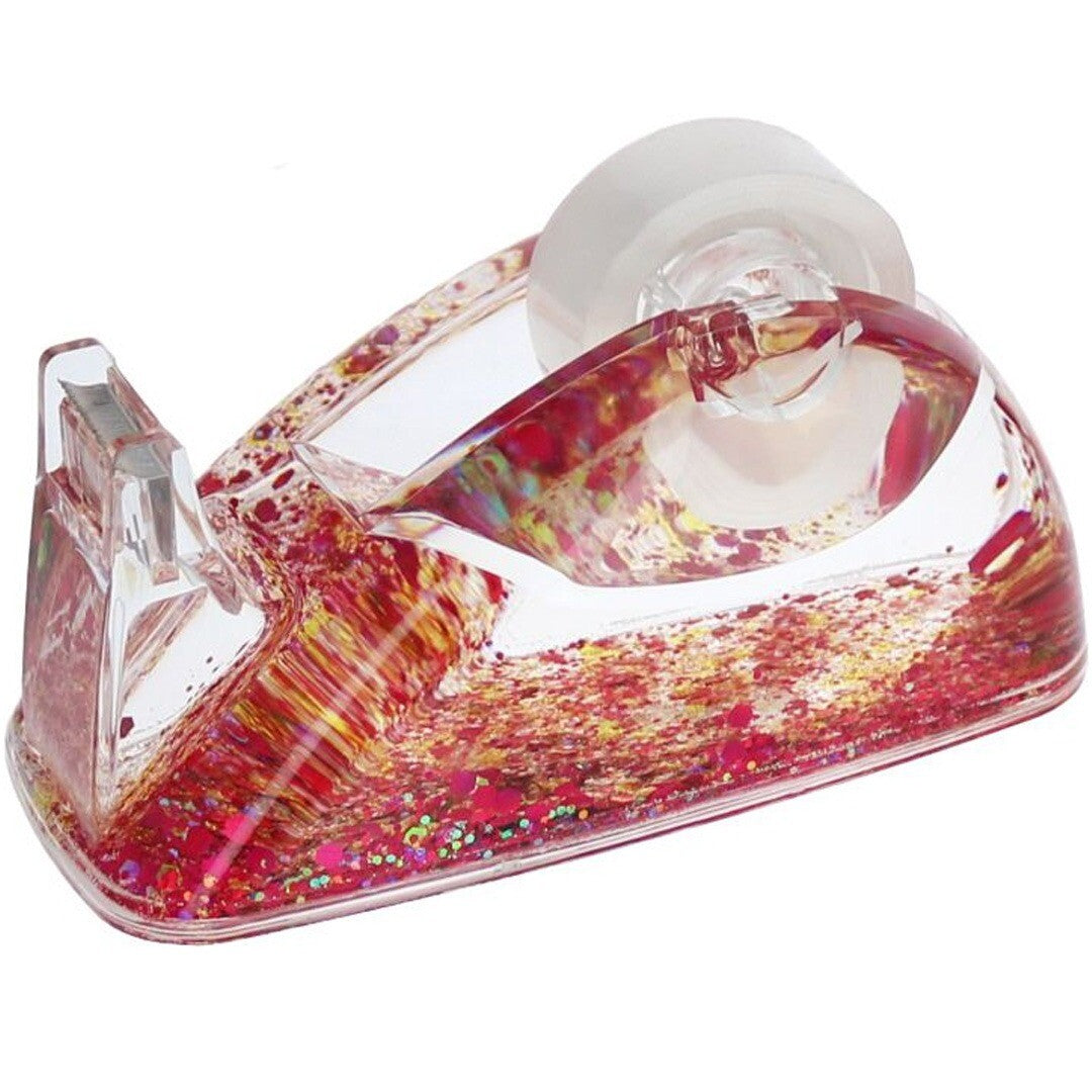 Le petit souk plakbandhouder met roze en rode glitters, schuin van voren.