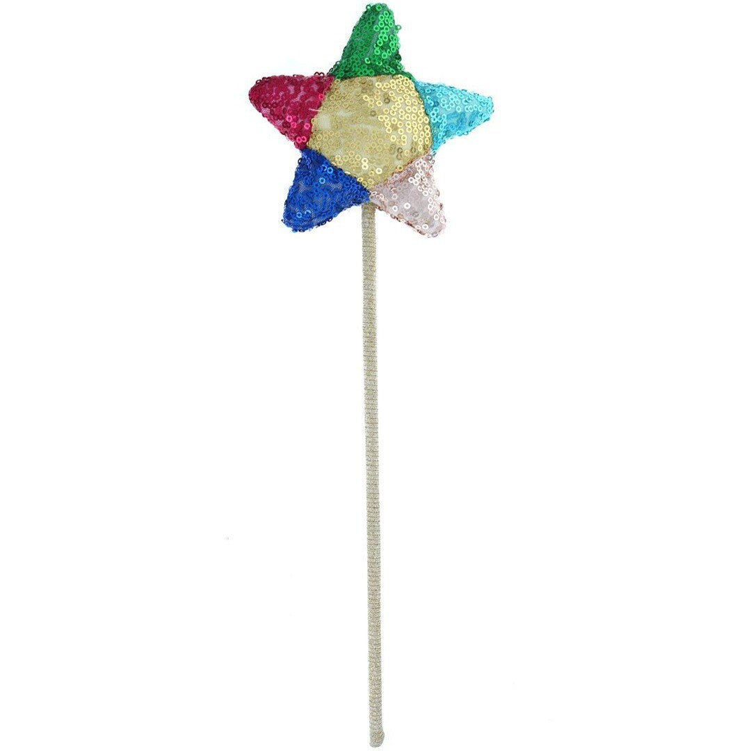 Le Petit Souk toverstaf voor kinderen met een veelkleurige ster van pailletten.