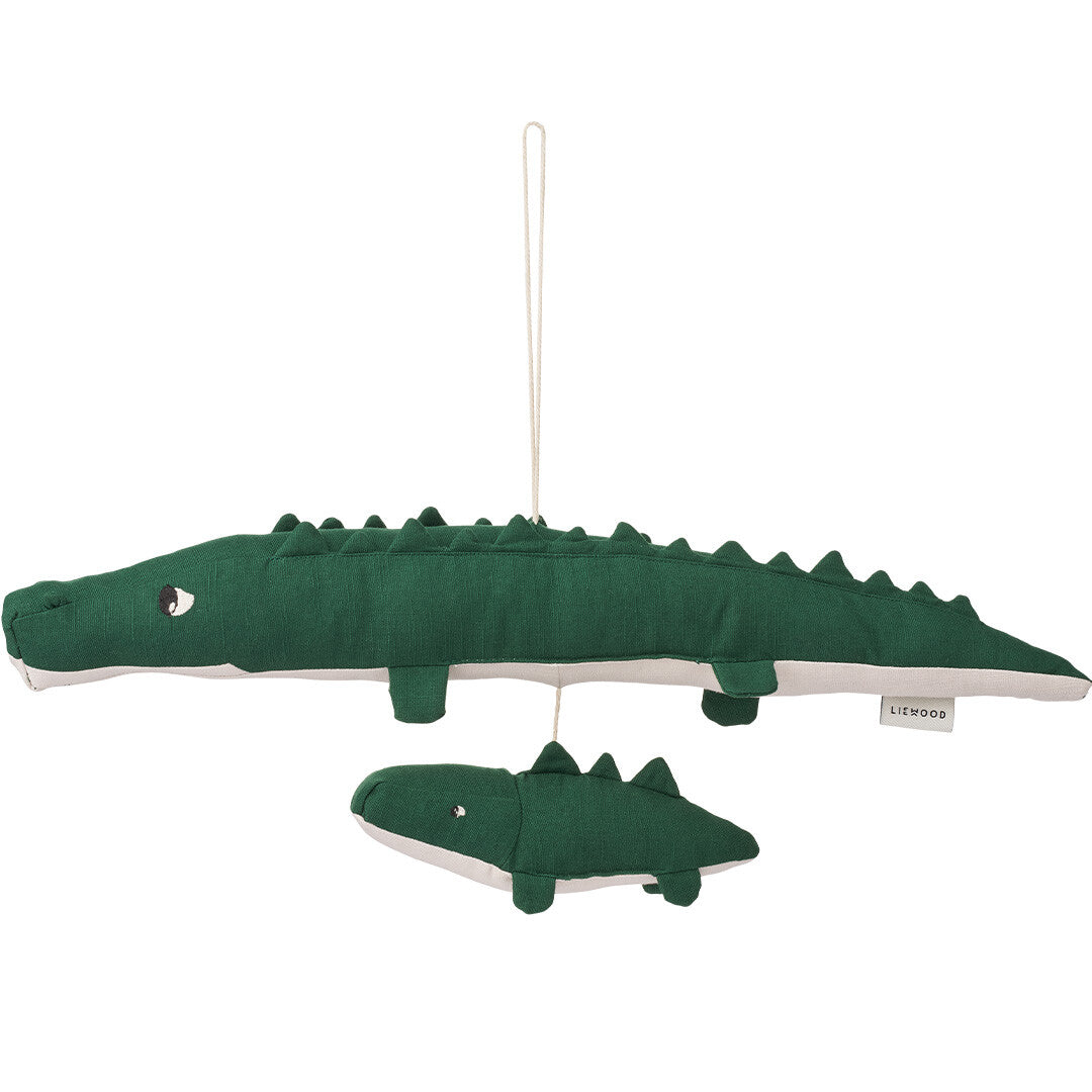 Liewood babyspeelgoed mobiel met twee groene krokodillen.