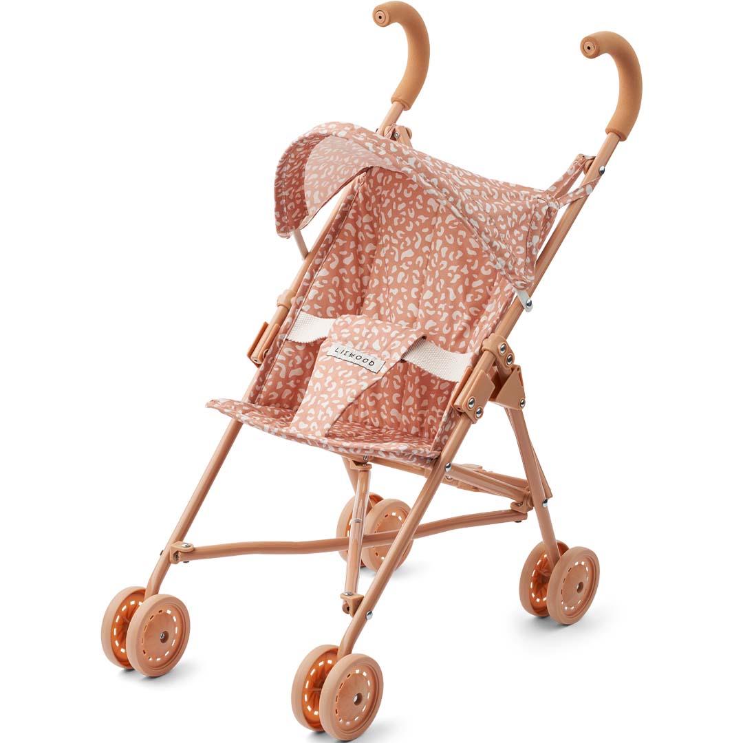 Liewood poppenbuggy Elsie in tuscany rose met mini leo dierpatroon.