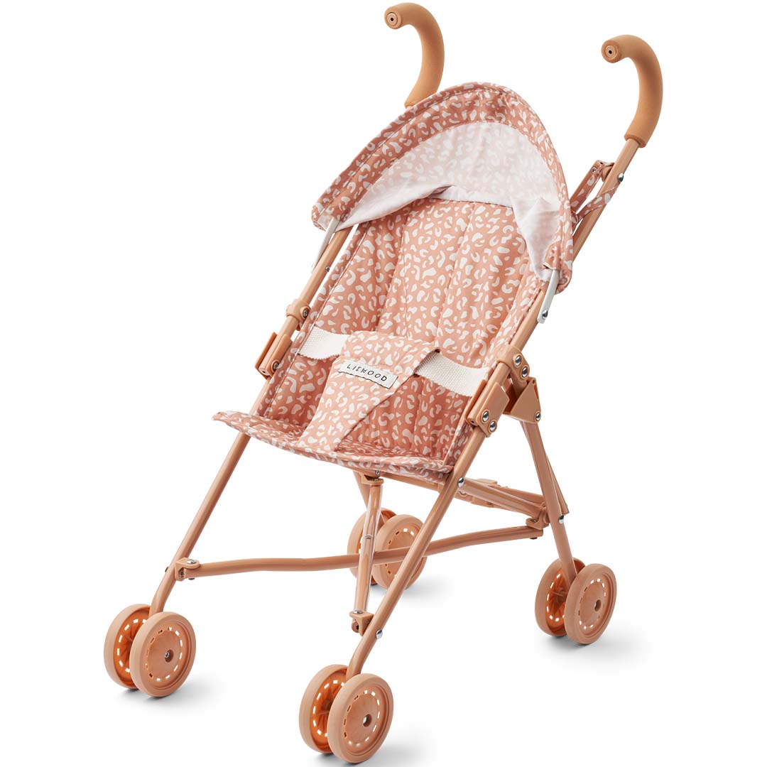 Liewood poppenbuggy Elsie in tuscany rose met mini leo dierpatroon.