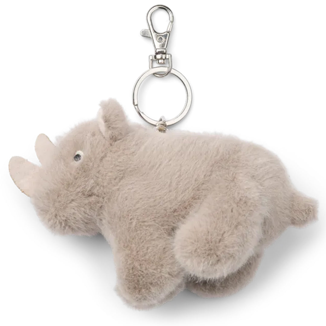 Liewood pluche sleutelhanger in de vorm van een beige neushoorn.