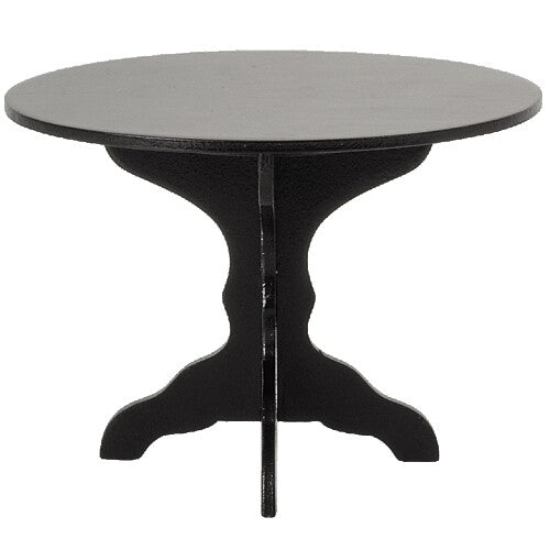 Maileg zwarte houten poppenhuis koffietafel, vooraanzicht.