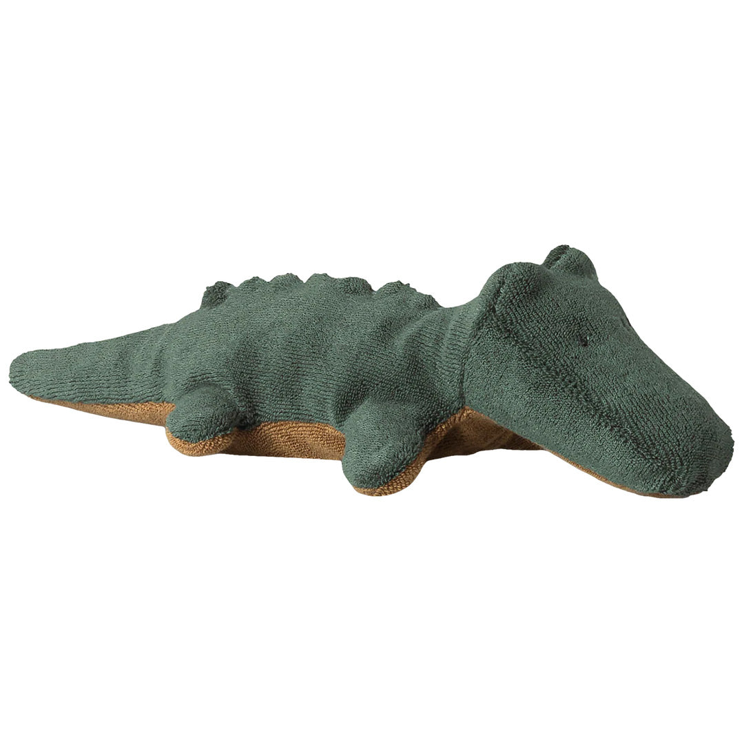 Maileg pluchen krokodil uit de Safari Friends collectie, liggend op zijn zij.