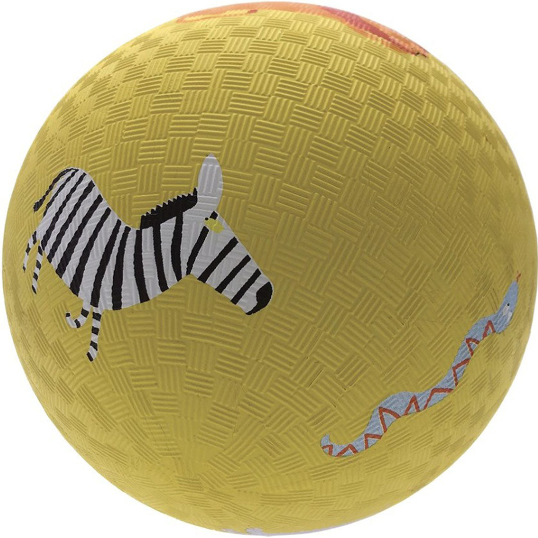 Maison petit jour gele speelbal met savanne-thema, inclusief zebra en slang.