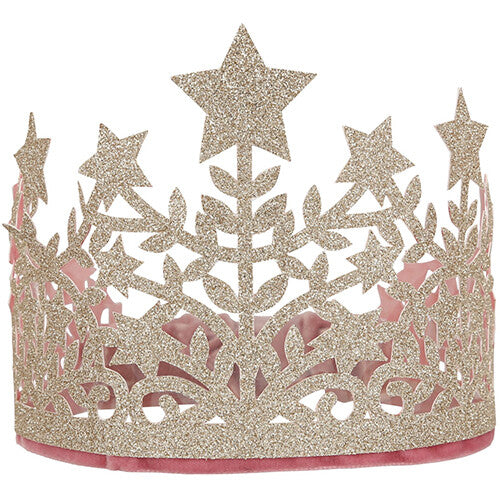 Meri Meri gouden glitter kinderkroon met sterren en bladeren.