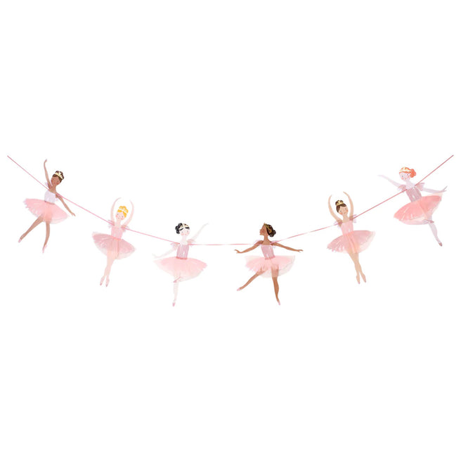 Meri Meri ballerina slinger met zes dansende figuren in roze tutu's.