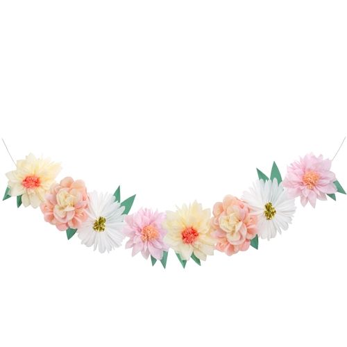 Meri Meri slinger met kleurrijke papieren bloemen.