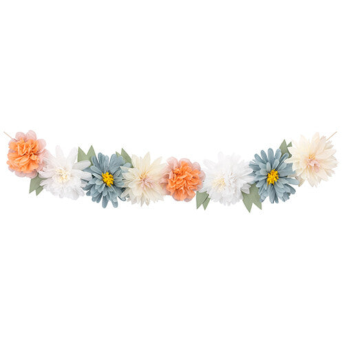 Meri Meri slinger met veelkleurige bloemen van papier.