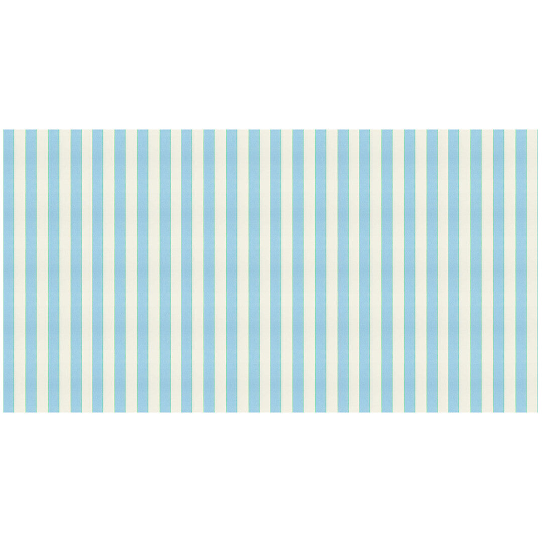 Meri Meri gestreept tafelkleed met verticale blauwe en witte strepen.
