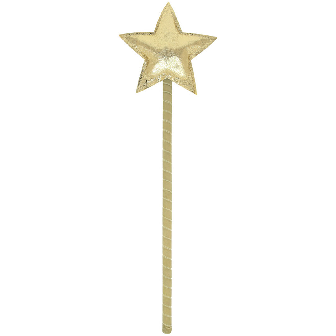 Meri Meri gouden sterrenstaf met een spiraalvormige steel.