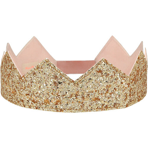 Meri Meri gouden glitterkroon voor verkleedkleding.