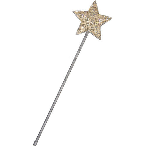 Mimi & Lula toverstaf met gouden pailletten ster en zilveren steel.