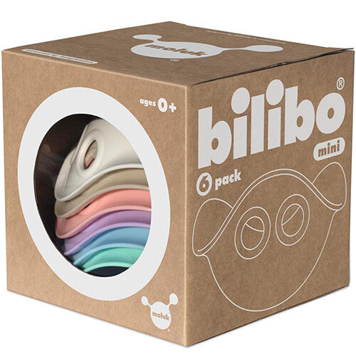 De kartonnen verpakking van de Moluk Bilibo Mini 6-pack.