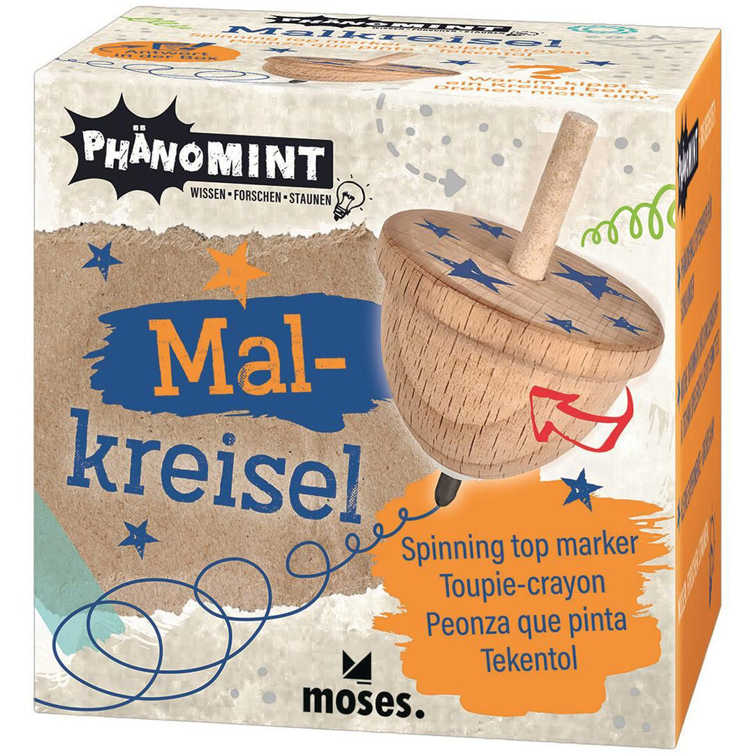 Verpakking van de moses. tekentol met een afbeelding van de houten tol.
