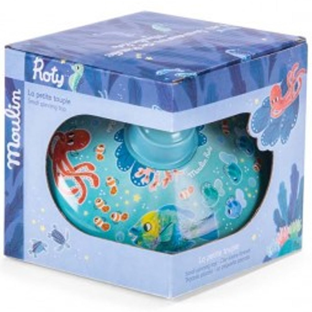 Verpakking van de Moulin Roty bromtol met onderwaterdieren.