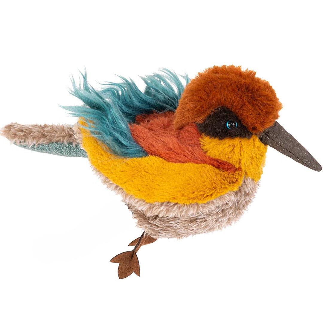 Moulin Roty veelkleurige pluchen knuffelvogel bijeneter.