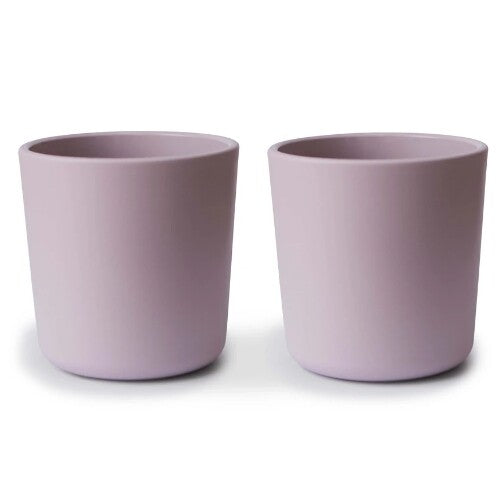 Twee mushie kinderbekers in zacht lila kleur.
